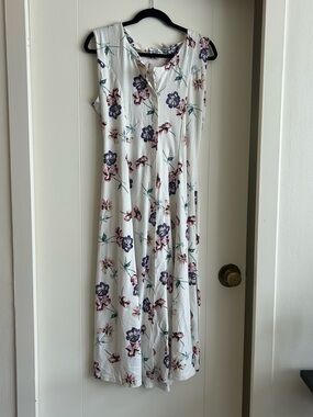 Purple floral print dress